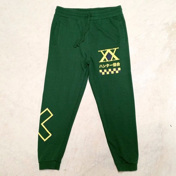 Hot Topic Other - HUNTER X HUNTER Hot Topic Manga Anime Green Jogger Sweatpants - Size Medium